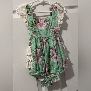 Floral Ruffle Baby Romper